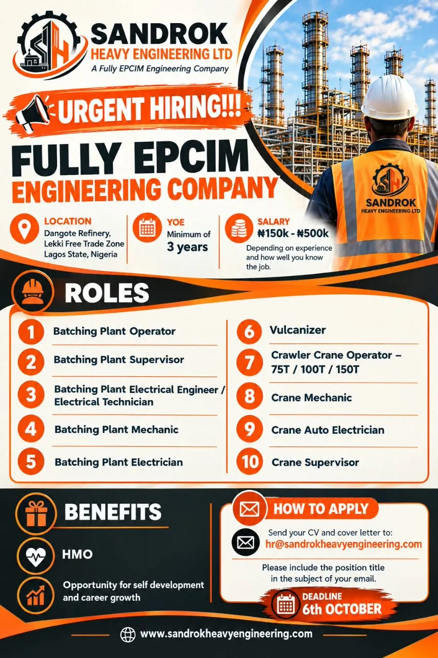 Heavy Machine Operators, Mechanics, Vulcanizer and Crane Supervisor